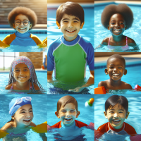 اولاد حقيقيون يسبحون 